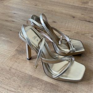 Zara gold heels size 36